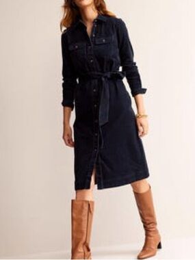 BODEN Eloise Corduroy Shirt Dress Size: 6L